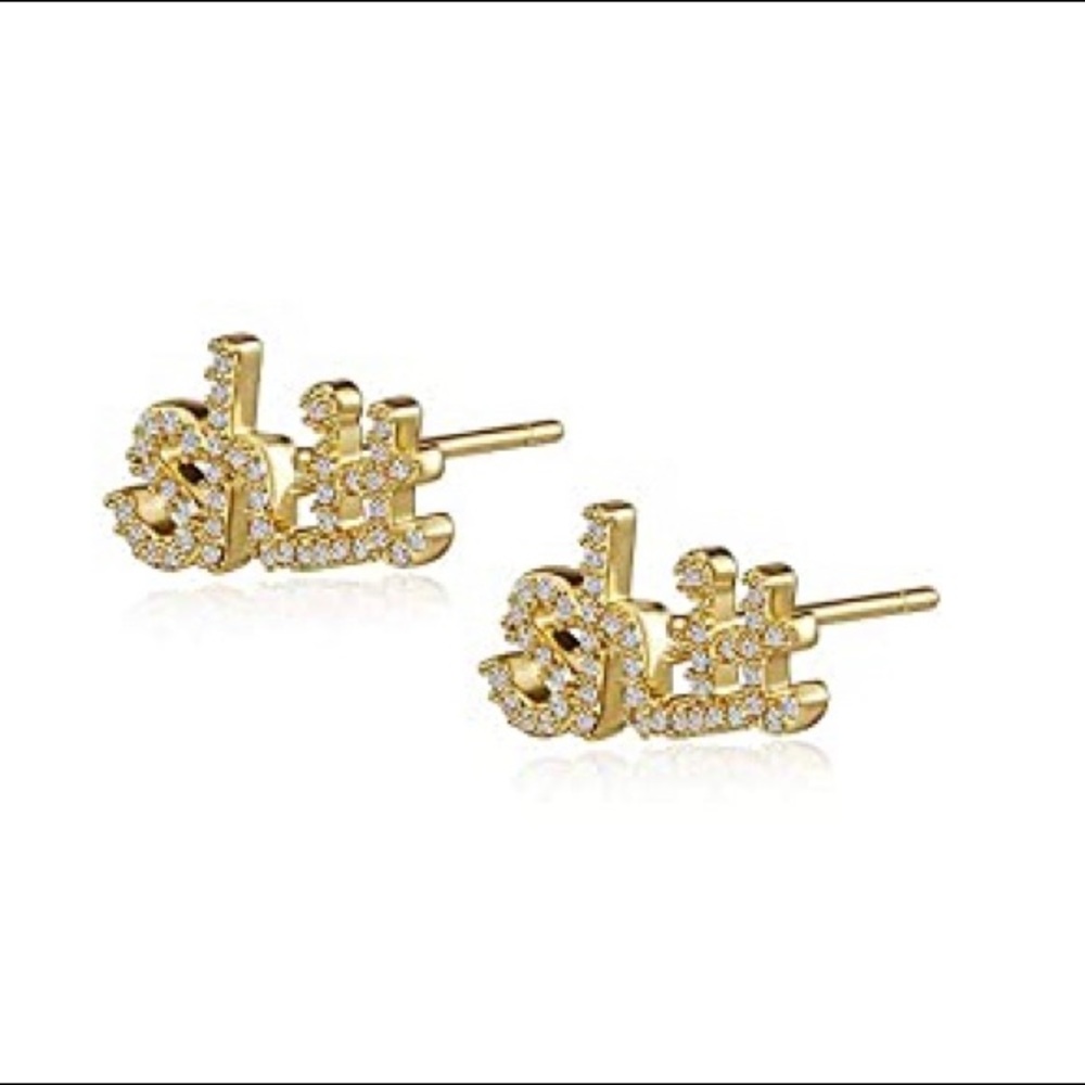 Fun gold plated earrings great gift idea new in a gift box
